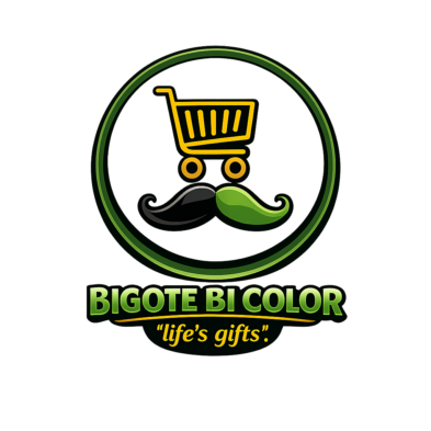 logo de bigote bi color